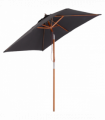 2m x 1.5m Tilt Mechanism Bamboo Wooden Frame Parasol Deep Grey