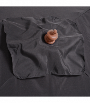 2m x 1.5m Tilt Mechanism Bamboo Wooden Frame Parasol Deep Grey