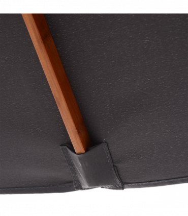 2m x 1.5m Tilt Mechanism Bamboo Wooden Frame Parasol Deep Grey