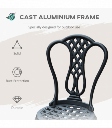 3 Pc Cast Aluminium Bistro Set