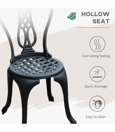 3 Pc Cast Aluminium Bistro Set