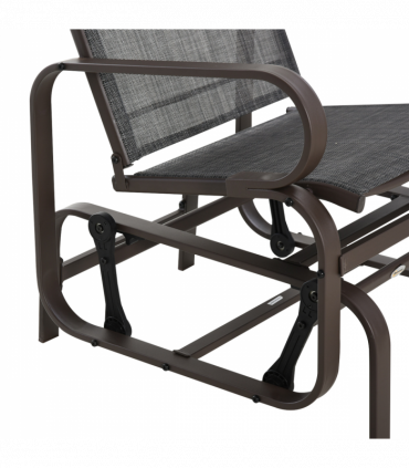 3 piece Outdoor Swing Chair with Tea Table Set, Patio Garden Rocking Furniture