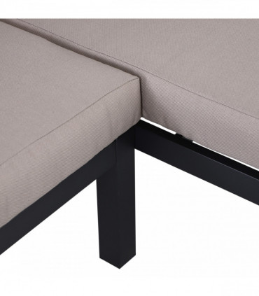 3-Piece Aluminium Frame Outdoor Garden Furniture Set Mixed Grey