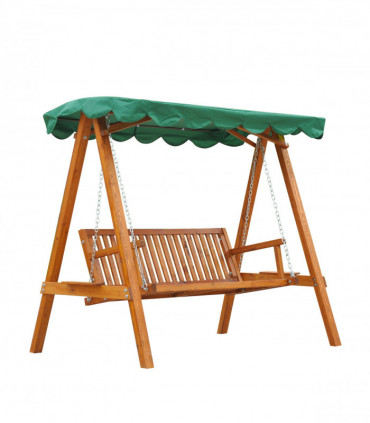 Garden Swing Chair Seat Bench-Green Russian larch wood 200cm x 130cm x 185cm