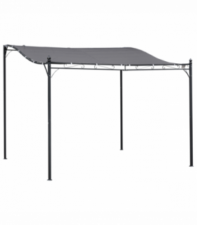 Metal Wall Awning Canopy Grey 297cm x 297cm x 250cm UV Wind Rain Protection