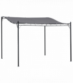 Metal Wall Awning Canopy Grey 297cm x 297cm x 250cm UV Wind Rain Protection