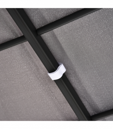 Metal Wall Awning Canopy Grey 297cm x 297cm x 250cm UV Wind Rain Protection