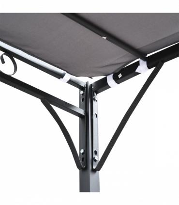 Metal Wall Awning Canopy Grey 297cm x 297cm x 250cm UV Wind Rain Protection