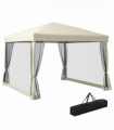 3x3m Pop Up Gazebo W/ Mesh Walls-Tan
