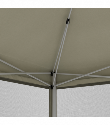 3x3m Pop Up Gazebo W/ Mesh Walls-Tan