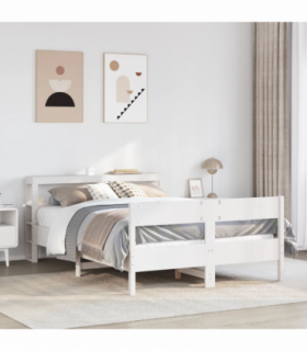 vidaXL Bed Frame without Mattress White 120x200 cm Solid Wood Pine