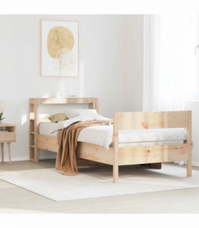 vidaXL Bed Frame without Mattress 75x190 cm Small Single Solid Wood Pine