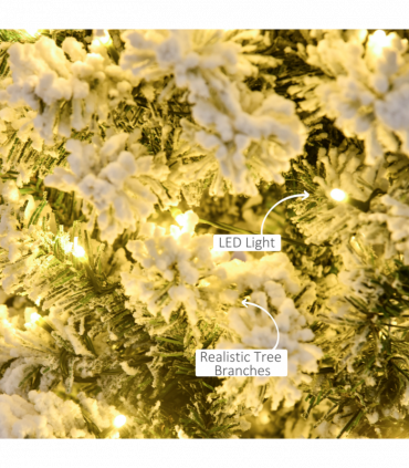 4 Feet Prelit Artificial Snow Flocked Christmas Tree Warm LED Light Green White