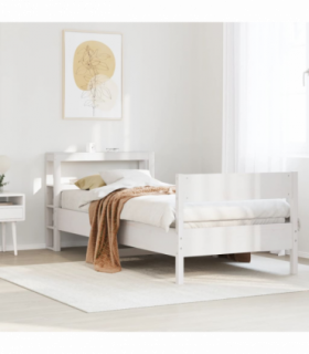 vidaXL Bed Frame without Mattress White 90x200 cm Solid Wood Pine