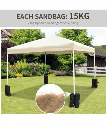 4 Pc Gazebo Sand Bag Weight Set-Black