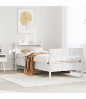 vidaXL Bed Frame without Mattress White 90x190 cm Single Solid Wood Pine