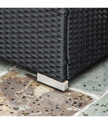 Garden & Patio 4 Pieces Rattan Sofa Set, Steel-Black, 124cmx68cmx68cm