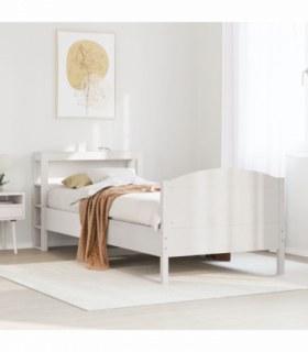 vidaXL Bed Frame without Mattress White 90x200 cm Solid Wood Pine