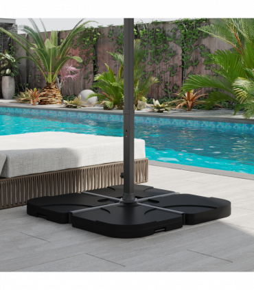 4 pc Heavy Duty Plastic Umbrella Weight Base-Black
