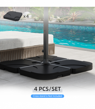 4 pc Heavy Duty Plastic Umbrella Weight Base-Black