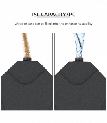 4 pc Heavy Duty Plastic Umbrella Weight Base-Black