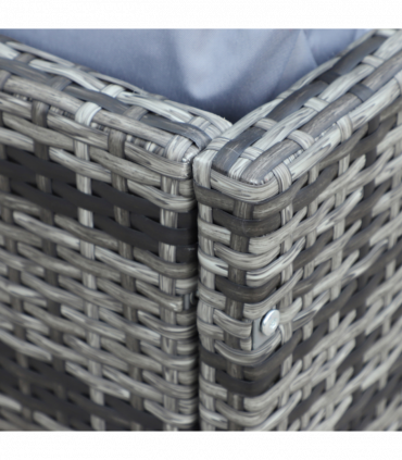 4-Piece PE Rattan Outdoor Garden Furniture Set Mixed Grey