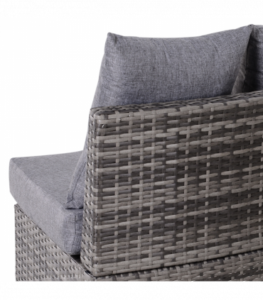 4-Seater Half Moon Shaped Rattan Outdoor Garden Furniture Set Grey