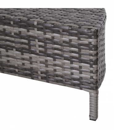 4-Seater Half Moon Shaped Rattan Outdoor Garden Furniture Set Grey