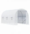 Outdoor Walk-In Poly Tunnel Greenhouse White Galvanized Steel Tube 4.5m x 2m
