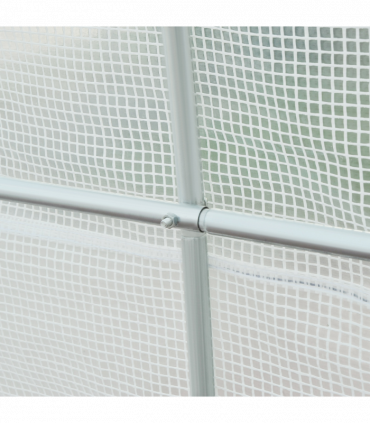 Outdoor Walk-In Poly Tunnel Greenhouse White Galvanized Steel Tube 4.5m x 2m