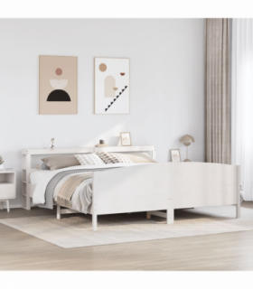 vidaXL Bed Frame without Mattress White 200x200 cm Solid Wood Pine