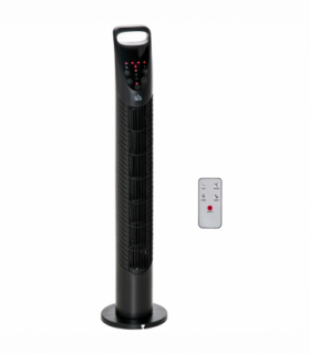Tower Fan Black ABS 18cmx18cmx78.5cm 40W Wind Speed Adjustable Oscillating Fan