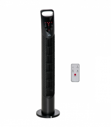 Tower Fan Black ABS 18cmx18cmx78.5cm 40W Wind Speed Adjustable Oscillating Fan