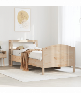 vidaXL Bed Frame without Mattress 75x190 cm Small Single Solid Wood Pine
