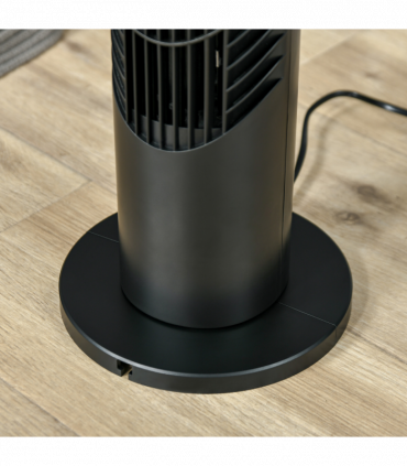 Tower Fan Black ABS 18cmx18cmx78.5cm 40W Wind Speed Adjustable Oscillating Fan