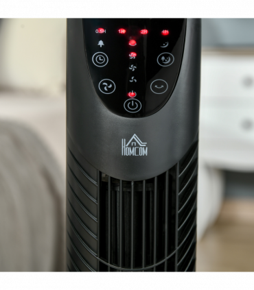 Tower Fan Black ABS 18cmx18cmx78.5cm 40W Wind Speed Adjustable Oscillating Fan