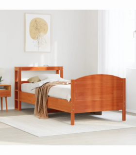 vidaXL Bed Frame without Mattress Wax Brown 100x200 cm Solid Wood Pine