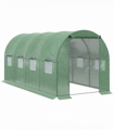 4x2 m Polytunnel Walk-in Greenhouse with Zip Door and Windows-Green