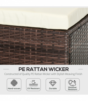 Outdoor Rattan Wicker Sofa Brown 75cmx75cmx64cm PE Rattan Wicker 5 PCS Sofa Set