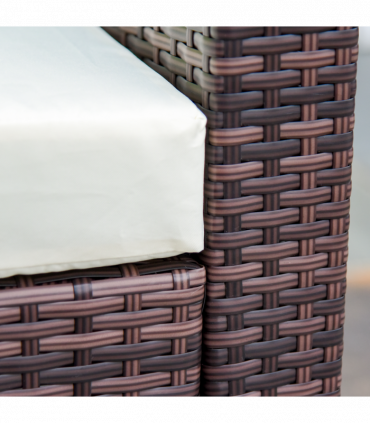 Outdoor Rattan Wicker Sofa Brown 75cmx75cmx64cm PE Rattan Wicker 5 PCS Sofa Set