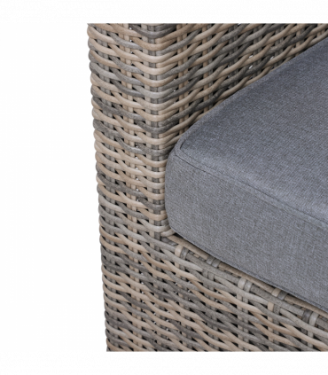 Outdoor Seating Set PE Rattan Grey 73cm x 73cm x 65cm 5 Pcs Armchair Comfort