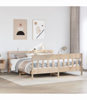 vidaXL Bed Frame without Mattress 200x200 cm Solid Wood Pine