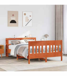 vidaXL Bed Frame without Mattress Wax Brown 140x190 cm Solid Wood Pine