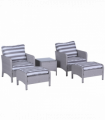 Outdoor Garden Furniture Set 5-Piece PE Rattan Light Grey 71cmx67cmx75cm