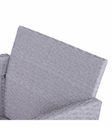 Outdoor Garden Furniture Set 5-Piece PE Rattan Light Grey 71cmx67cmx75cm
