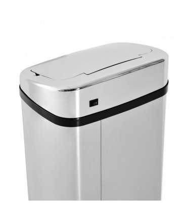 50L Motion Sensor ABS Rubbish Bin Siler/Black