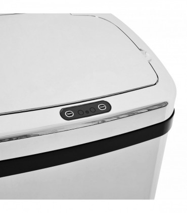 50L Motion Sensor ABS Rubbish Bin Siler/Black