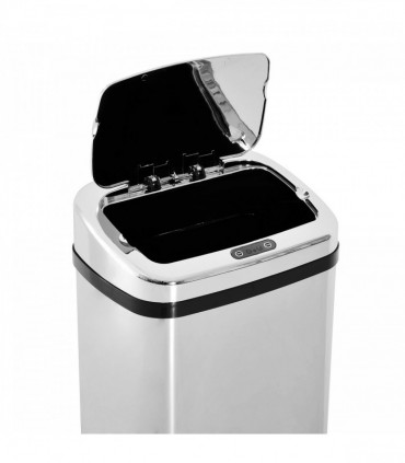 50L Motion Sensor ABS Rubbish Bin Siler/Black