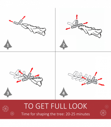 5FT Artificial SnowDipped Christmas Tree Foldable Berries White Pinecones Green