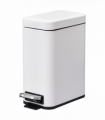 Steel 5L Rectangular Pedal Bin White Steel Body Powder Coated Easy Use